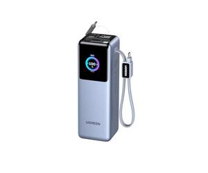 UGREEN Nexode Laptop Power Bank 25000mAh 200W Fast Charging Portable Charger Built-in Retractable Cable & Smart Display 4-Way Output Battery Pack Compatible with Dell, HP, iPad, iPhone 17/16