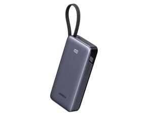 UGREEN Nexode Power Bank with Built-in Cable 20000mAh 45W In & Out Fast Charging 3-Way Output Portable Charger Mobile Phone Battery Pack Compatible with Galaxy S25, iPhone Air/17/16, iPad, Laptop