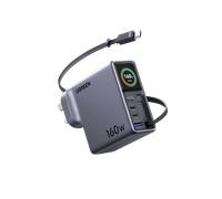 UGREEN Nexode Pro Smart Display Charger (160W, 4-Port, GaN, Retractable Cable, App Control)