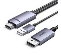UGREEN Non-bidirectional HDMI to DisplayPort Cable 2m 4K@60Hz 1440P@144/120Hz 1080P@240Hz HDMI DP Adapter HDR FreeSync G-Sync HDCP Compatible with PS5/4 Xbox Series X/S Switch Laptop PC Game Monitor