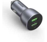 UGREEN QC3.0 Car Charger 36W Dual USB Fast Charging Car Adapter Compatible with Galaxy S21/S20 iPhone 13 Pro Max/12 Pixel 6