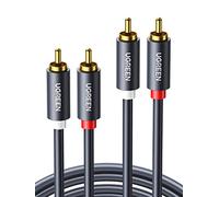 UGREEN RCA Cable 2M 2RCA to 2RCA Male to Male Hi-Fi Stereo Audio Twin Phono Interconnect Lead Compatible with Speaker Amplifier DJ Controller Home Theater HDTV Gaming Consoles Soundbar Turntable