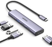 UGREEN Revodok USB C Hub, 5-in-1 USB C Multiport Adapter with 100W PD, 4K HDMI,
