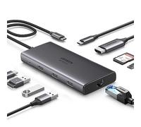 UGREEN Revodok USB C Hub, 9-in-1 Dock with 4K@60Hz HDMI, 10Gbps USB-C & USB-A Data Ports, 100W PD, Ethernet SD/TF Card Slots for MacBook Air M1/M2, iPad Pro, Surface, XPS, ThinkPad Space Grey (15532)