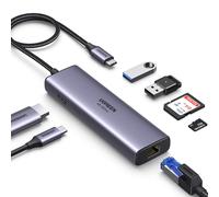 UGREEN Revodok USB C Hub Ethernet, 7-in-1 USB-C Dock with 4K@60Hz HDMI, 1Gbps Ethernet, 100W PD, 2 USB-A 3.0 Ports, SD/TF for MacB