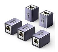 UGREEN RJ45 Coupler 5 Pack, 10Gbps Shielded F/F Connector | Female to Female LAN Extender for Cat7/Cat6/Cat5e/Cat5, High-Speed Internet Joiner, Aluminum