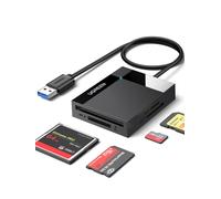 UGREEN SD Card Reader, 4-IN-1 USB 3.0 to SD CF TF MS Card Adapter, 5Gbps High-Speed Camera Memory Cards 4 Cards Reading Simultaneously for SDHC, SDXC, Micro SD, Micro SDXC, MS Pro, CF