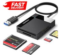 UGREEN SD Card Reader, 4-IN-1 USB 3.0 to SD CF TF MS Card Adapter, 5Gbps Camera