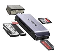 UGREEN SD Card Reader USB 3.0 Memory Card Adapter 5Gbps for SD, SDXC, SDHC, Micro SD, Micro SDXC, Micro SDHC, MMC, CF, MS, Read on 4 Cards Simultaneously at Mac OS, Chrome OS, Windows, Linux etc