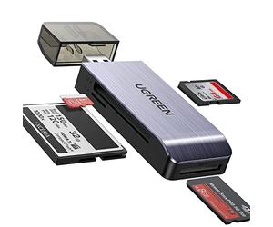 UGREEN SD Card Reader USB 3.0 Memory Card Adapter 5Gbps for SD, SDXC, SDHC, Micro SD, Micro SDXC, Micro SDHC, MMC, CF, MS, Read on 4 Cards Simultaneously at Mac OS, Chrome OS, Windows, Linux etc