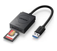 SD Card Reader, USB 3.0 to TF/SD Cards Adapter, External Memory Card Adapter, Dual Card Slots Simultaneously for SDXC, SDHC, SD, MMC, RS-MMC, Micro