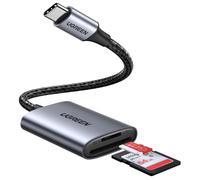 SD Card Reader, Aluminum USB C to Micro SD/SD Card Adapter, Thunderbolt 3 for TF/UHS-I/SDXC/SDHC/MMC Card, Compatible with iPhone 15/Pro Max/Pro, iPad