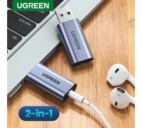 Ugreen Sound Card Adapter USB to 3.5mm Audio Stereo Aux External Converter