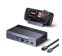 UGREEN Steam Deck Dock (6-in-1), 4K@120Hz HDMI, 100W PD, 1Gbps Ethernet, USB-A & C Ports, Adjustable & Foldable Aluminum Stand, Detachable USB-C Cable for Steam Deck (OLED), ROG Xbox Ally X, Legion Go
