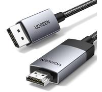 UGREEN Uni-Directional 4K@60Hz DisplayPort to HDMI Cable 9.9FT HDR Active Aluminum& Braided DP 1.2 to HDMI 2.0 Converter for Multi-Screen Compatible with Monitor, Projector, Dell, HP, AMD, NVIDIA (3M)