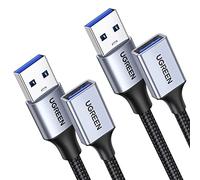 UGREEN USB 3.0 Extension Cable 2Pack,Type A Male to A Female Extender, USB Extension Lead Supports 5Gbps High Speed Data Transfer, Compatible with Disk Keyboard Mouse Hard Drive Printer Scanner