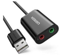 UGREEN USB Audio Mic Adapter Usb External Stereo Audio Splitter 3.5mm Stereo Headphone Microphone