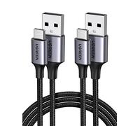 UGREEN USB C Charger Cable 2 Pack USB-A to USB-C Cable, 1M | QC 3.0 Fast Charging Lead, Durable Nylon Braided, Compatible with iPhone 17/16/15 Galaxy S26 S25 Pixel 10 9 Redmi Note 15 etc