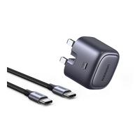 UGREEN USB C Charger Plug 30W Nexode PD 3.0 Foldable GaN Charger with 1m USB C Cable Compatible with iPhone 16/15/15 Pro Max/15 Pro/14/13 Series, iPad Pro/Air, Galaxy S24/S23, Pixel 9/8/7/6, etc