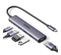 UGREEN USB C Hub, Revodok 5-in-1 USB Hub for Laptops, 4K HDMI to USB-C Adapter, 100W PD, 3 USB-A Data Ports, Aluminum Compact Multiport Adapter for MacBook Air/Pro, HP, Dell, iPad, Galaxy Dex