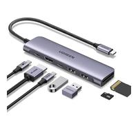 UGREEN Revodok USB C Hub, 7-in-1 Multiport Adaptor, 4K HDMI to USB-C Adapter with 100W Power Delivery, 3x 5Gbps USBA & C Data Ports, SD/TF Card Reader, Compact USBC Dock for MacBook, HP, Dell, iPad