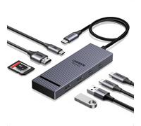 UGREEN USB C Hub, 8-in-1 4K@60Hz HDMI to USB-C Adapter, 170MB/s microSD SD Card Reader, 3x 10Gbps USB-A/C Ports, 100W PD, 30cm Cable, Aluminum Compact USB Hub for MacBook, HP, Dell, iPad Pro