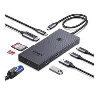 UGREEN USB C Hub, 9-in-1 4K@60Hz HDMI to USB-C Splitter, 1Gbps Ethernet Adapter, 170MB/s SD/TF, 3x 10Gbps USB-A/C Ports, 100W PD, 30cm Cable, Aluminum Compact Laptop Dock for MacBook, HP, Dell, iPad