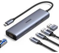 UGREEN USB C Hub Ethernet, 10Gbps USB 3.2 Ethernet Adapter with 2 X USB-C Port,