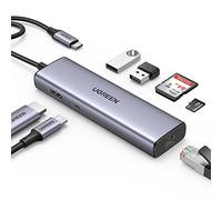 UGREEN USB C Hub Ethernet Gigabit HDMI 4K PD 100W 7 in 1 Docking Station Adapter RJ45 SD Card Reader Compatible with iPhone 16 15 MacBook iPad Air Pro 2024 Mac Mini M4 Surface Steam Deck