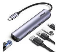 UGREEN USB C Hub Ethernet HDMI, USB C Multiport Adapter with RJ45 port, 5Gbps, 4K HDMI, USB 3.0, 100W Power Charging, Compatible with Macboo