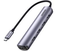 UGREEN USB C Hub Multiport Adapter HDMI 5-IN-1 Ultra Slim with 4 USB 3.0 Ports for Data Transfer 4K HDMI Output, Compatible with Macbook Pro, Macbook