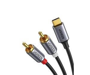 UGREEN USB C to RCA Cable 1.5M Type C Phono Red White Audio DAC Lead Compatible with iPhone 15 Pro Max iPad Pro/Mini 6/Air Galaxy S24 S23 Ultra S22 S21 S20 FE Note 20 Tab S7 Pixel 8 Speaker Turntable
