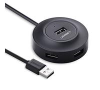 UGREEN USB Hub Super Speed 4-Port USB 2.0 Hub Powered with 1M Cablel Compatible Compatible With MacBook, iMac, Surface Pro, Laptops, PC for Mac, Windows, Linux, USB Dongle and More -Black
