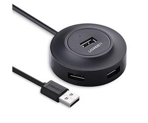 UGREEN USB Hub Super Speed 4-Port USB 2.0 Hub Powered with 1M Cablel Compatible Compatible With MacBook, iMac, Surface Pro, Laptops, PC for Mac, Windows, Linux, USB Dongle and More -Black