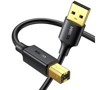 UGREEN Printer Cable, USB A to B Lead 24K Gold Plated, USB 2.0 to USB B Cable, USB Type B Male Scanner Printer Cord Compatible with Epson HP Canon Envy Lexmark Dell Brother DAC Xerox etc(5M)
