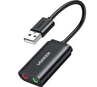 UGREEN USB Sound Card DAC USB to 3.5mm Aux Headphone Jack Audio Adapter | Stereo Dual Aux External Headphone & Mic Plug & Play Converter Compatible with Laptop PC PS5 PS4 Headset Steam Deck Mac