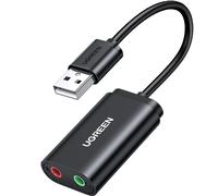 UGREEN USB Sound Card USB 2.0 to 3.5mm Jack Audio Adapter Dual Aux Stereo