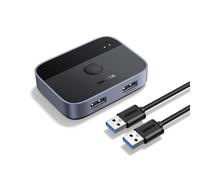 UGREEN USB Switch, USB 3.0 Switcher 2 In 2 Out 2 Computers Share 2 USB for Keyboard, Mouse, Printer, Hard Drives with 2 USB 3.0 A to A Cables Compatible with Windows, Mac, Linux