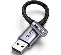 UGREEN USB to 3.5mm Jack Audio Adapter External Sound Card USB DAC TRRS Aux Headphone Microphone Converter Compatible with PC Laptop PS4 Switch Raspberry Pi 400 Mac Windows Linux Headset Earphone