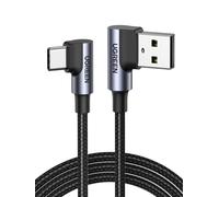 UGREEN USB to USB C Cable Right Angle 3A 90 Degree USB C Charger Cable Fast Charging Compatible with iPhone 17/16/15 Pro Max Galaxy S25 S24 Ultra A53 Pixel 9 8 Redmi Note 11 Huawei P60 P50 Pro (0.5M)