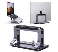 UGREEN Vertical Laptop Stand 2-in-1 Portable Aluminum Holder Riser for Desk | Non-slip Foldable Adjustable Desktop Stand for Macbook Chromebook IdeaPad 13-16" Computer Home office Essential Accessories