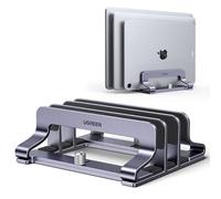 UGREEN Vertical Laptop Stand for Desk Laptop Stand Holder Adjustable Dock Aluminum Desktop Stand Compatible with MacBook Air Pro, Microsoft Surface Laptop 4, LG Gram 17 (3 Slots)