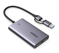 UGREEN Video Capture Card HDMI to USB C Streaming Device 2K@30Hz 1080P@60fps Game Record 4K Passthrough Loop-out Compatible for Quest 3/3s PS5 PS4 Xbox Series X Switch iPad DSLR Camera Mac Laptop PC