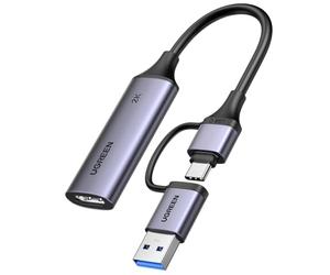 UGREEN Video Capture Card HDMI to USB C 2K@30Hz 1080P@60fps | Game Record 4K Input Compatible with Quest 3/3s PS5 PS4 Xbox Series X Switch 2 TV Stick iPad DSLR Camera MacBook Laptop PC