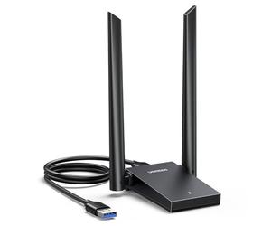 UGREEN Wifi Dongle, AX1800 Wi-Fi 6 Dual 5dBi Antennas USB 3.0 Wireless Adapter, Dual Band 5GHz/2.4GHz Network USB Wifi Adapter for PC/Laptop,Change wired connection into Hotspot,Supports Windows 11/10