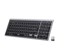 UGREEN Wireless Keyboard, Bluetooth Keyboard with UK Layout, Mini and Rechargeable, BT5.4&2.4G Dual Modes, Connect 3 Devices, 10M Range, for ipad/PC/Laptop, Windows/Android/macOS/iPad OS/Linux, etc
