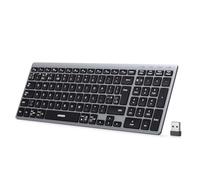 UGREEN Wireless Keyboard, Bluetooth Keyboard with UK Layout, Mini and Rechargeable, BT5.4&2.4G Dual Modes, Connect 3 Devices, 10M Range, for ipad/PC/Laptop, Windows/Android/macOS/iPad OS/Linux, etc