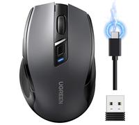 UGREEN Wireless Mouse, Bluetooth Mouse&2.4GHz Dual Modes, Fast-rechargeable & Ultra-long Battery Life, 40dB Silent Computer Mouse, Ergonomic Design, 5-level DPI, for PC/Tablet, Windows/Android, etc.