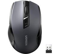 UGREEN Wireless Mouse, Silent Computer Mouse, 18-Month Battery, Ergonomic Comfort Design, 5-Level Adjustable 4000 DPI, Plug & Play, 6 Buttons, 2.4GHz with USB Mini Receiver, for Laptop/PC/Mac - Black