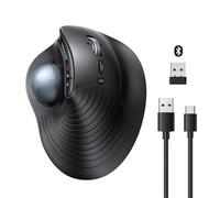 UGREEN Wireless Trackball Mouse, Rechargeable Ergonomic Mouse,Bluetooth&USB